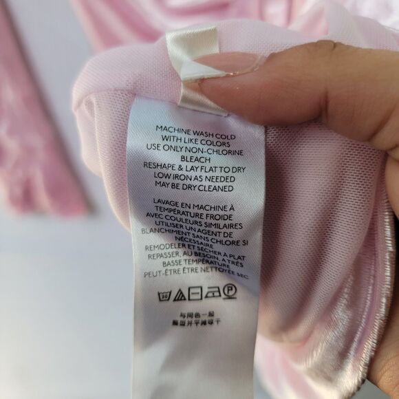 Free People Pink Mini Crushed Velvet Dress Long Sleeve Front Ruched V Neck S - Picture 8 of 12